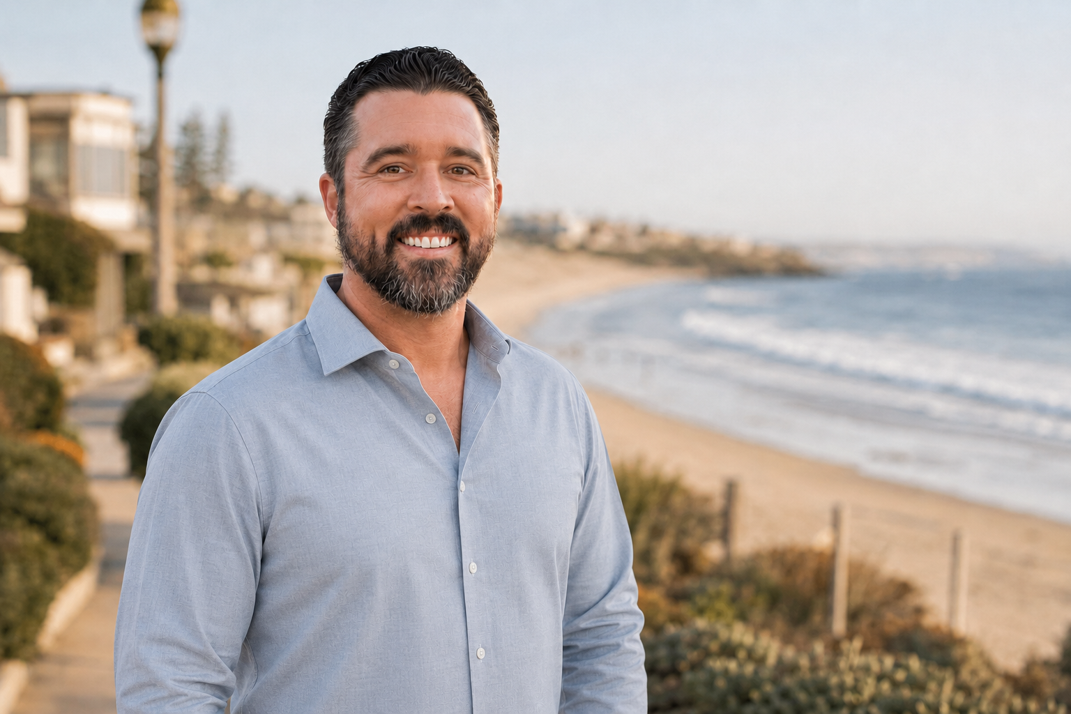Tanner Boslau, owner of 44 North Payment Solutions, near the South Bay coastline