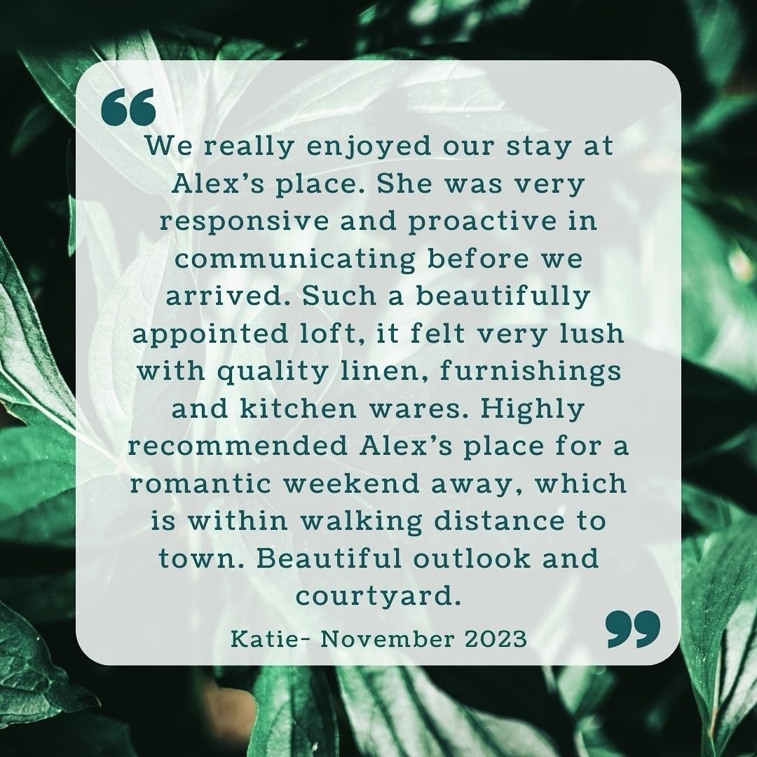 A comprehensive review. Thank you, Katie for taking the time to include so much detail about your stay. 
⠀⠀⠀⠀⠀⠀⠀⠀⠀
#weekendaway #sydneyweekender #getaway #staycation #traveltheworld #goodvibes #unwind 
⠀⠀⠀⠀⠀⠀⠀⠀⠀
#byngstreetgardenloft #byngstreet #gar