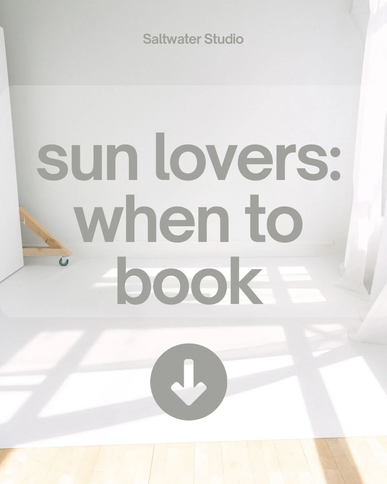 Saltwater Studio always sparkles, but in the spring and summer, it truly shines. Literally.

Love to play with light? So do we.

On sunny days, beams of direct sunlight begin dancing across the studio around 2:30PM. The light first appears on the flo
