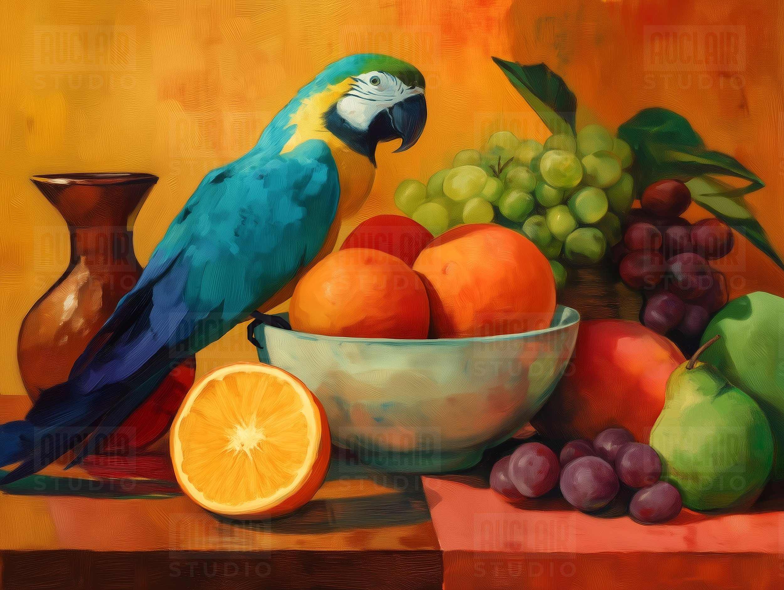 parrot and fruits.jpg