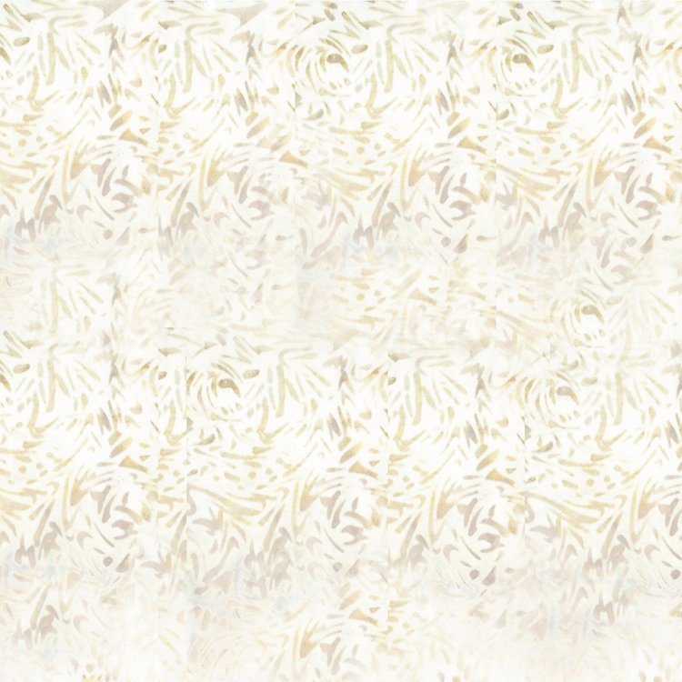 A Banyan batik fabric featuring vanilla cream imprints of color.