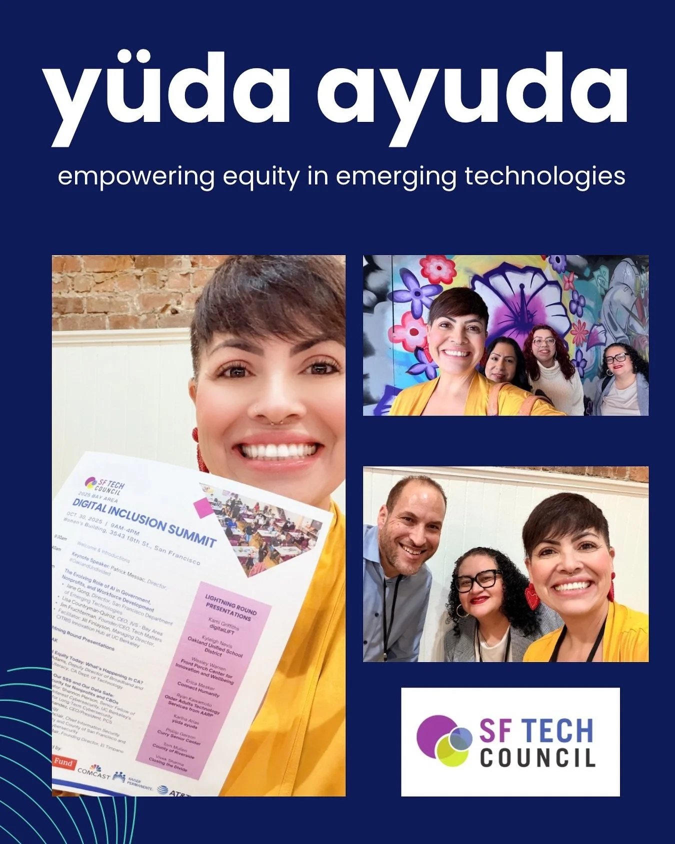 🎤 Brown. Latinas. Brilliant. Rural. And on the mic in San Francisco 👩🏽‍💻
Props to our homies at the SF Tech Council for the opportunity to present at the Digital Inclusion Summit, repping Stanislaus County and our nine cities from Modesto to