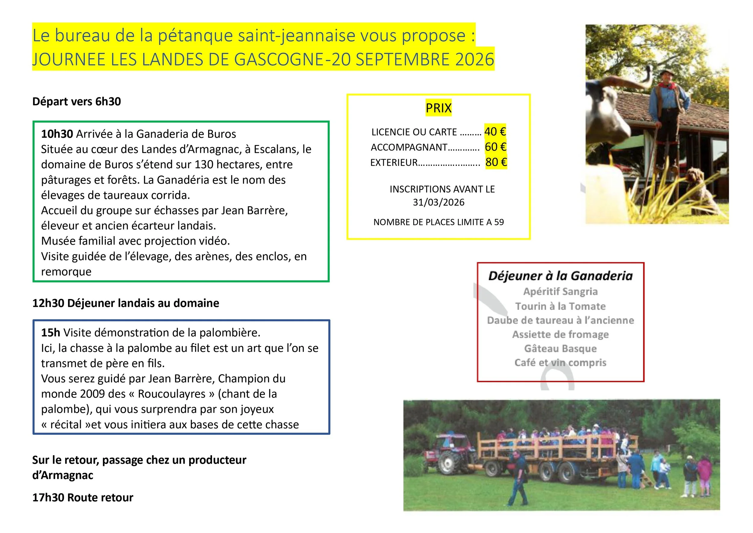 JOURNEE LES LANDES DE GASCOGNE