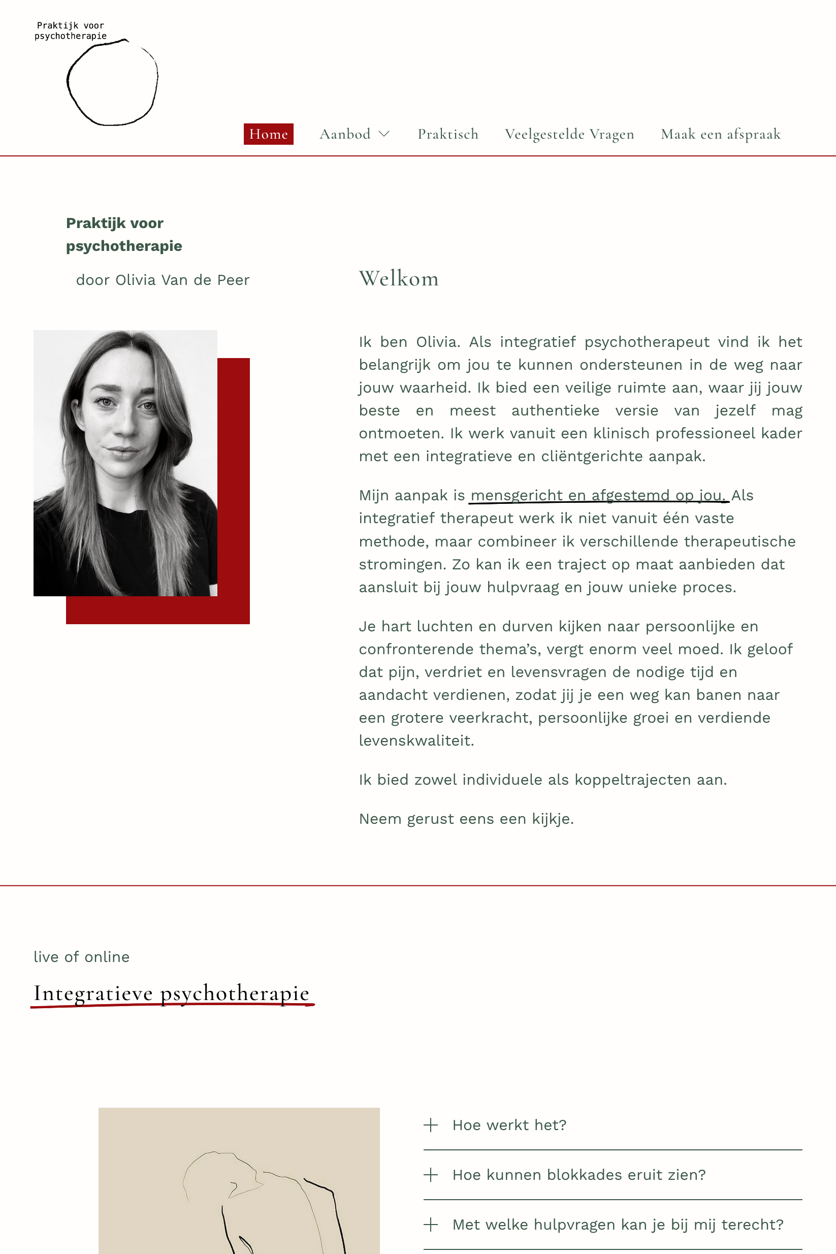 Olivia Van de Peer | Praktijk voor Psychotherapie