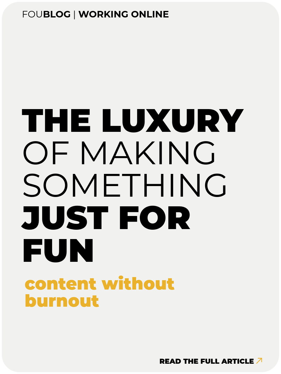 The luxury of making something just for fun