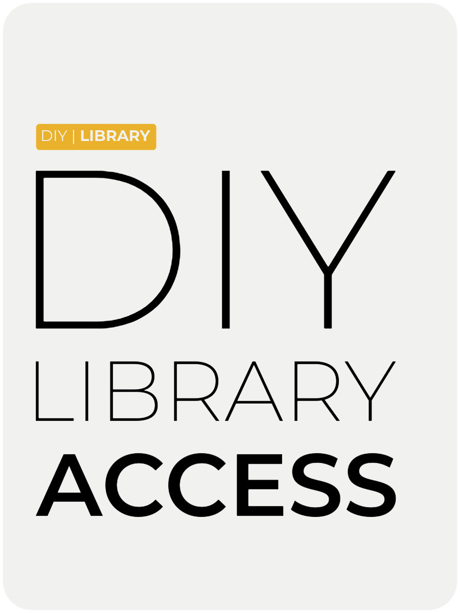 DIY Library Access subscription graphic for foubography, offering independent video tutorials and website tech frameworks for creative business owners in Altrincham and Manchester.