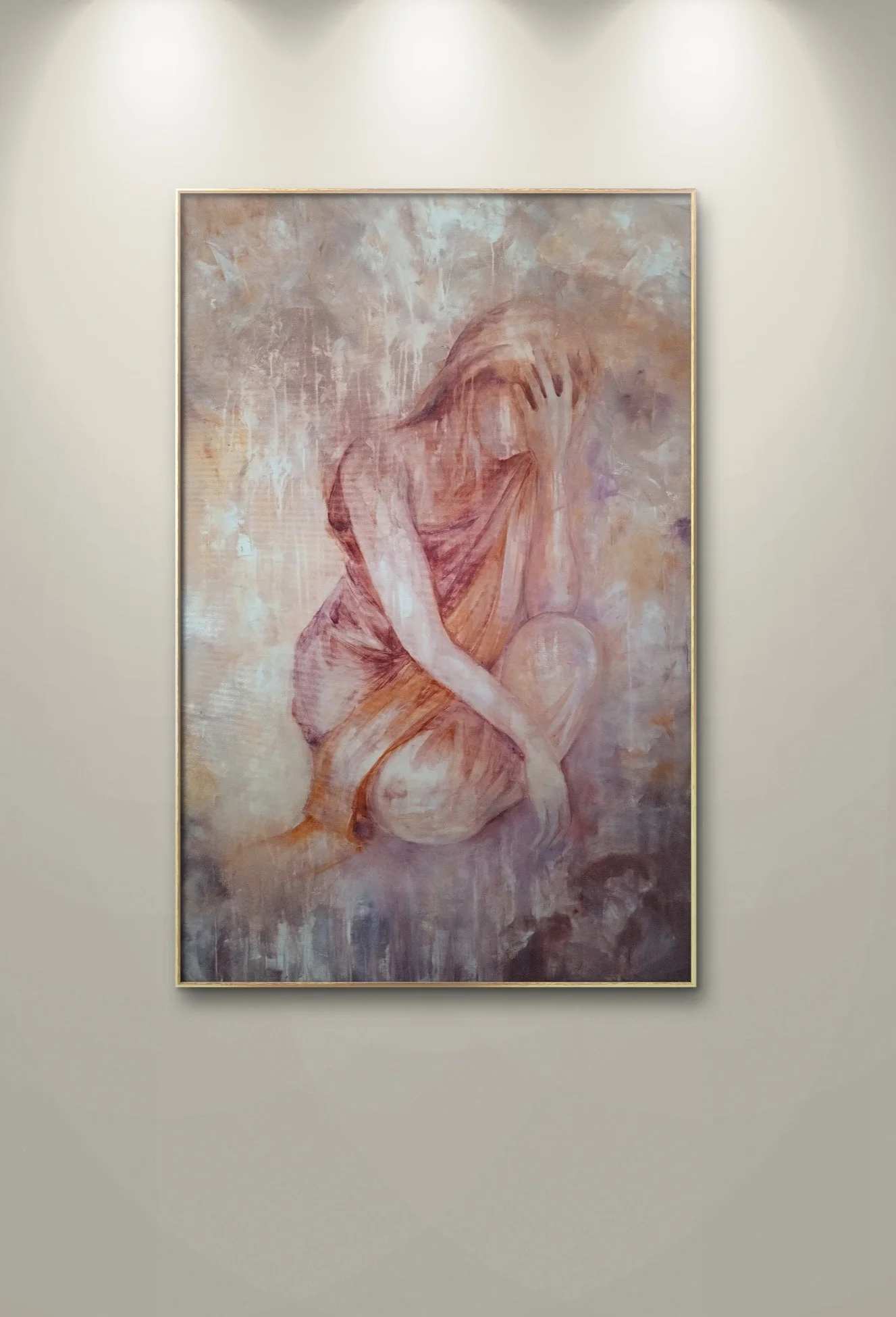 Golden Sadness - Original Painting by Jonna Jokikunnas