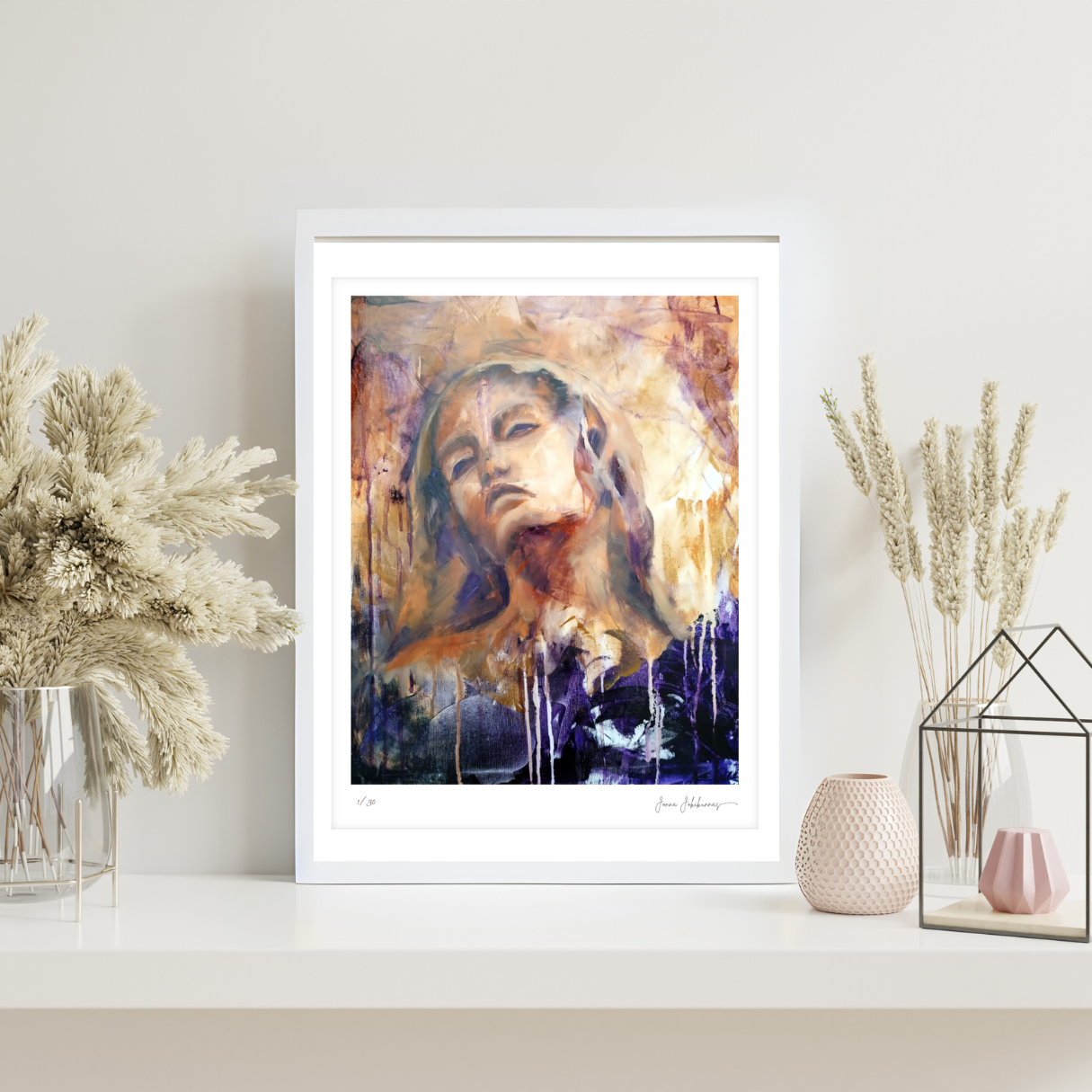 La Douleur, 50 x 40cm, White Frame.png