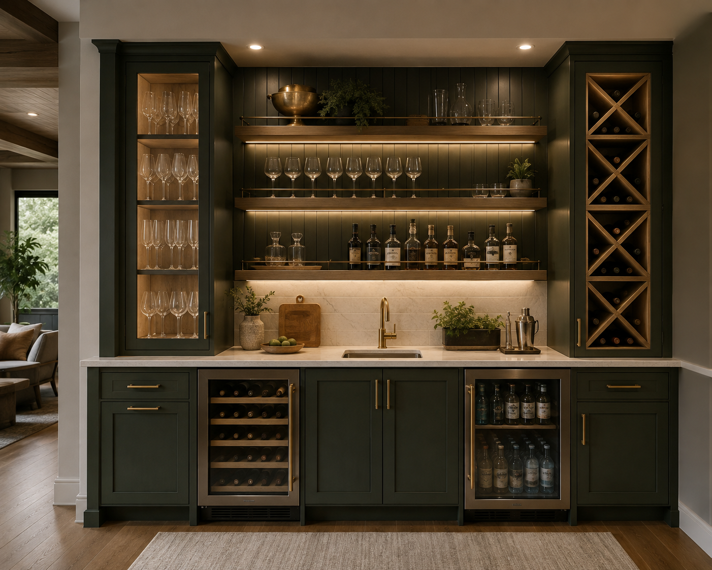 Designing a Home Bar or Beverage Center with Custom Cabinetry