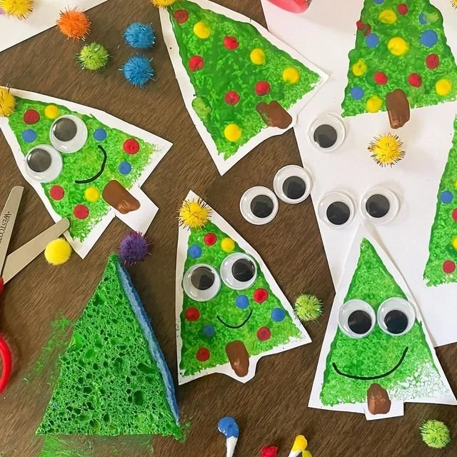 Sponge Christmas Tree Craft