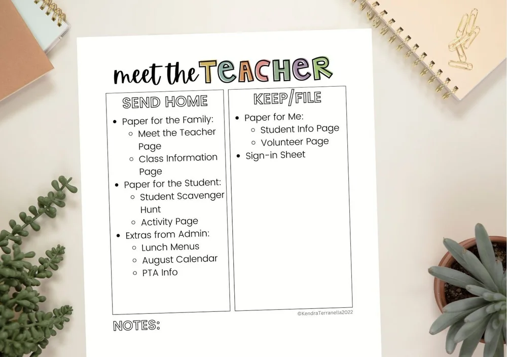 How to Prep Meet the Teacher Printouts — Teacher Questions - Advice and ...