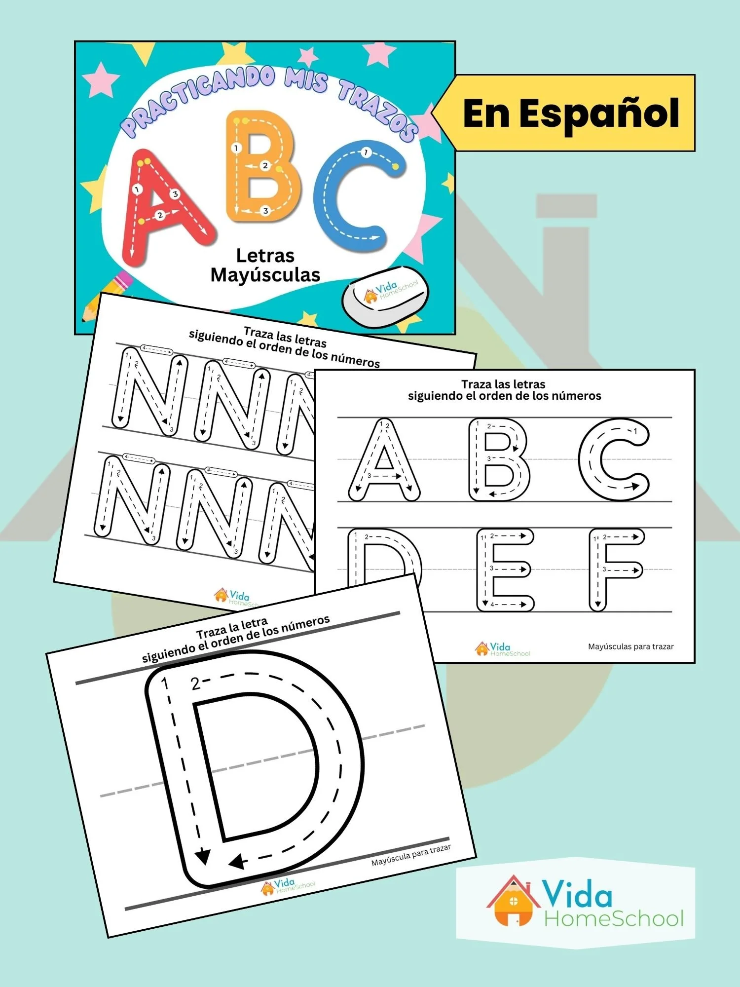 “Practicando mis trazos” Letras Mayúsculas