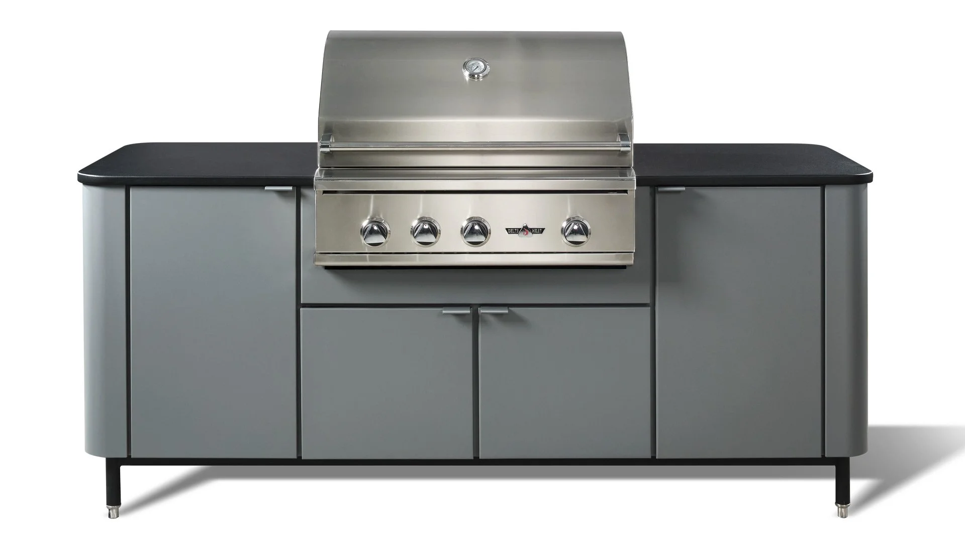 Outdoor Kitchen and Grill Gray Grill Cabinet - Brubaker Showroom