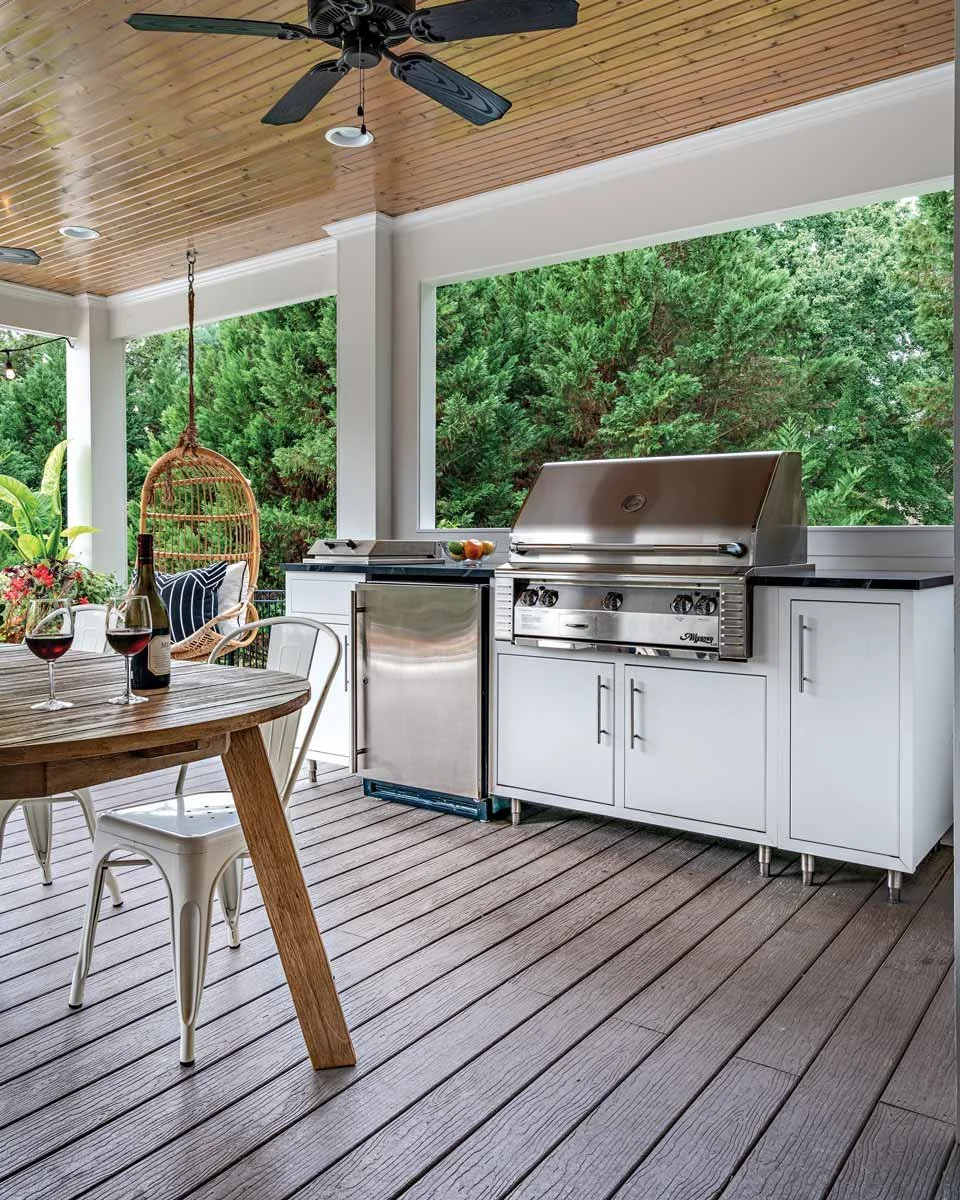 Outdoor Kitchen and Grill White Grill Cabinets - Brubaker Showroom