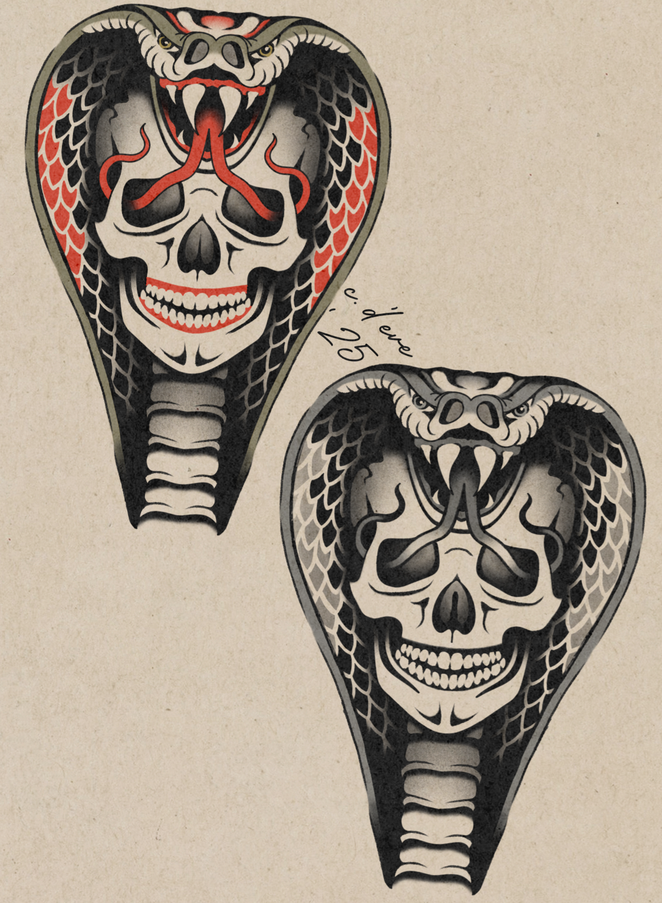 Serpent grim; 6” minimum