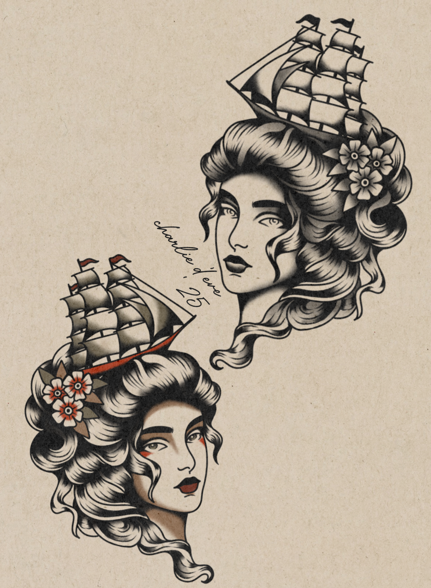 She is the sea; 6" minimum