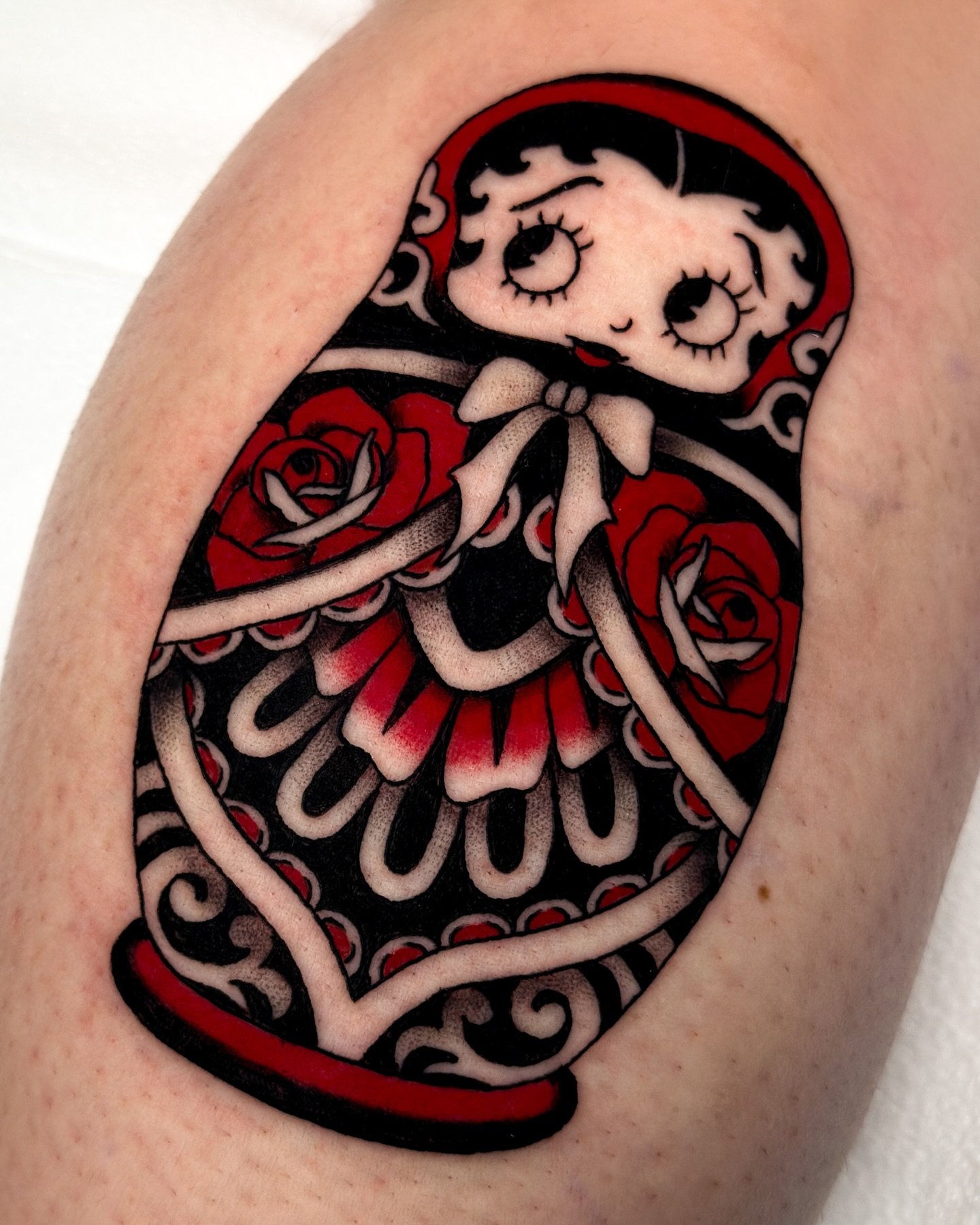 Betty Boop matryoshka in black &amp; red. swipe for close ups &amp; video.

always down for classic characters.