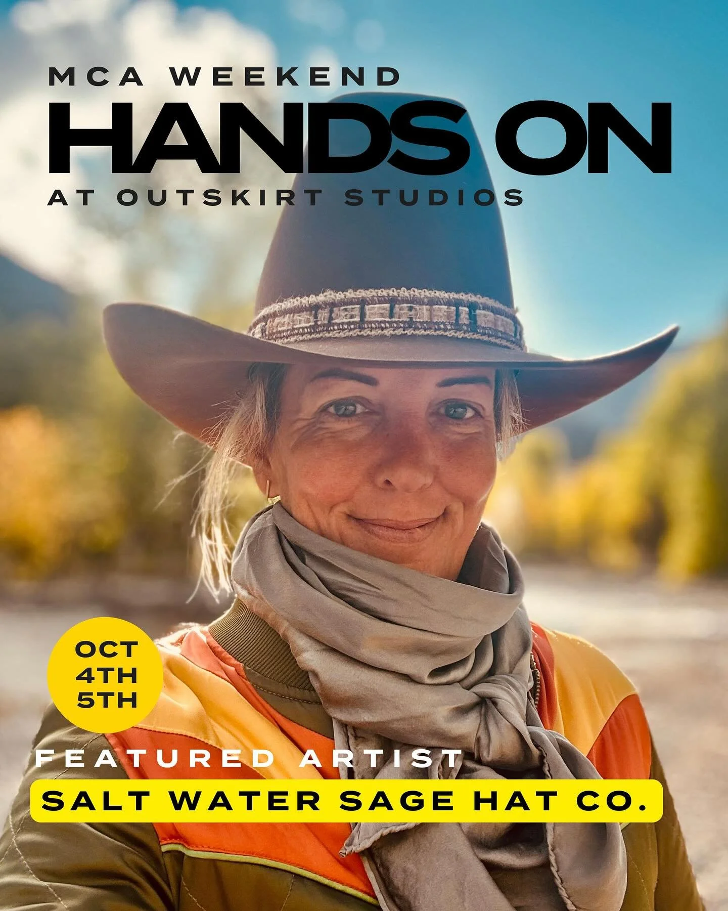 Gearing up for Hands On- MCA weekend, we’re showing off the artists you’ll see at oUTSKIRT Studios October 4th and 5th! 
Saltwater Sage Hat Company is where the spirit of the American West meets the soulful rhythm of the sea. For over a