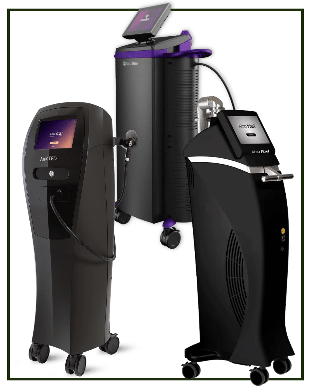 Image of three Alma Laser machines