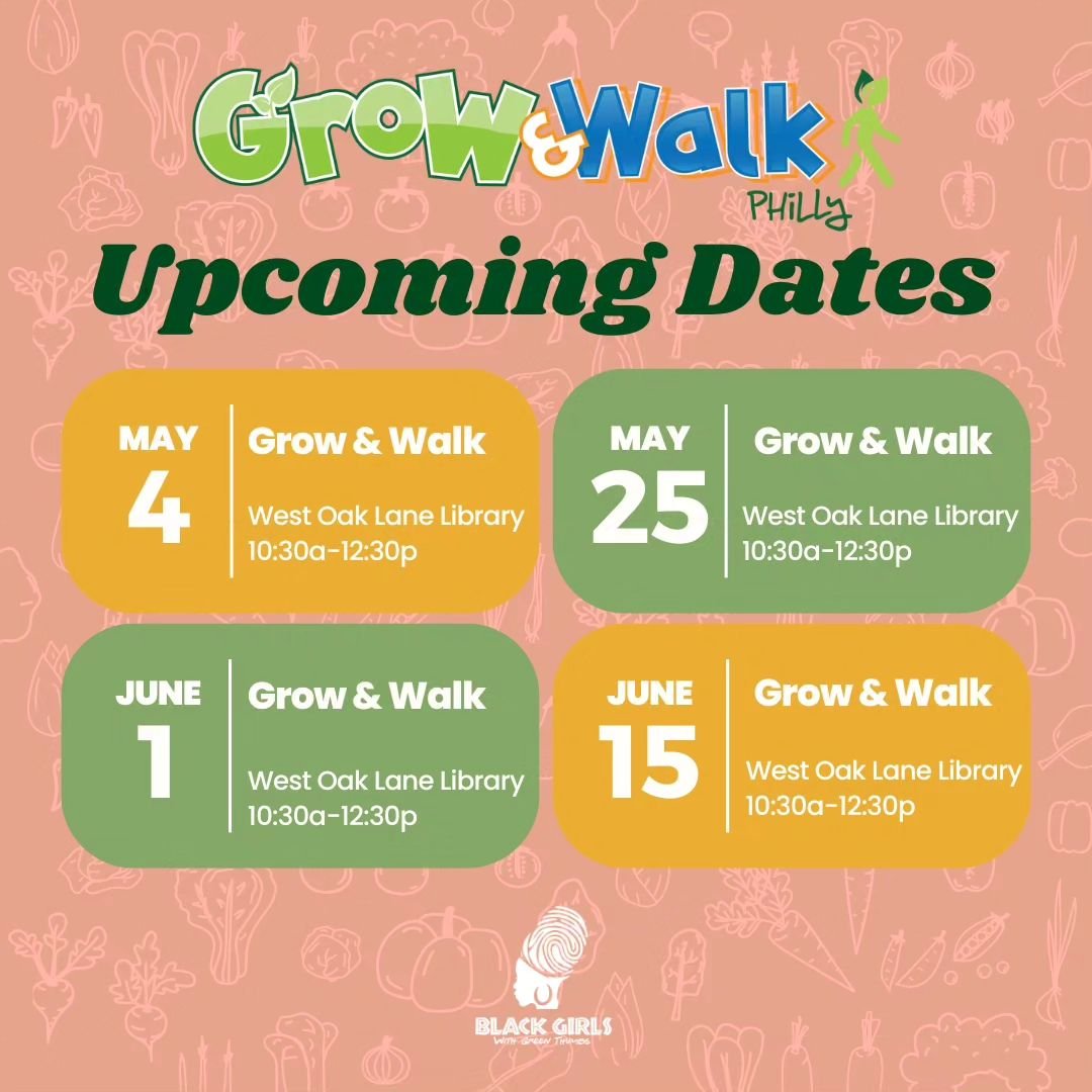 For a few weeks this Spring, meetup with us at @westoaklanefreelibrary and let us kick off your 2024 outdoor wellness routine 👟

Grow &amp; Walk Philly is a FREE, all-ages multi-week wellness challenge to get Philly residents outside - gardening, wa