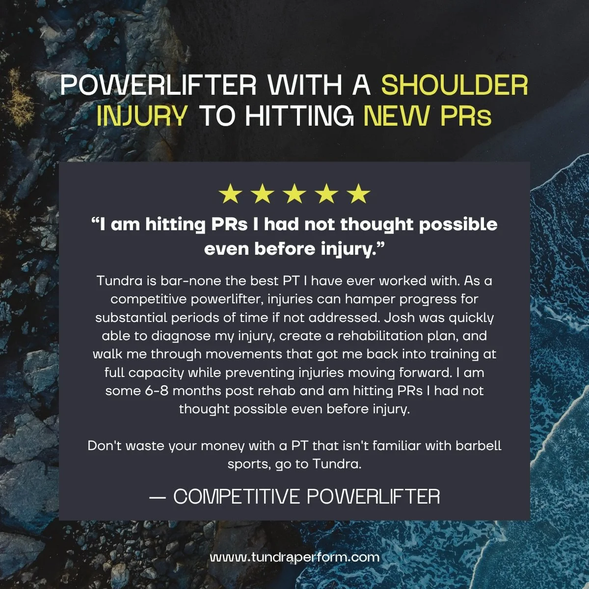 Injuries are a part of lifting. They happen.

Any weightlifter who has been there knows how much any injury can stall your progress and bring any goals to a standstill.

It&rsquo;s frustrating. It&rsquo;s aggravating.

Working with powerlifters, the 