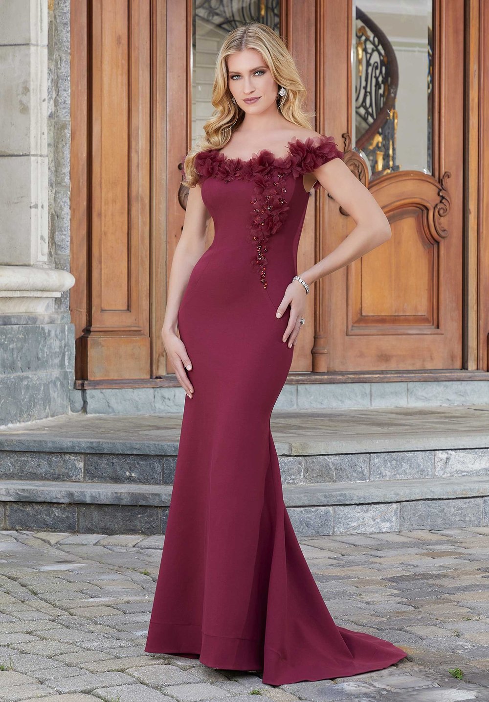 fit and flare mother of the groom dresses MissJophiel V Neck Floral Embroidery Midi Black Dress with Sleeves Ivory / Above Knee / US6 main image 0
