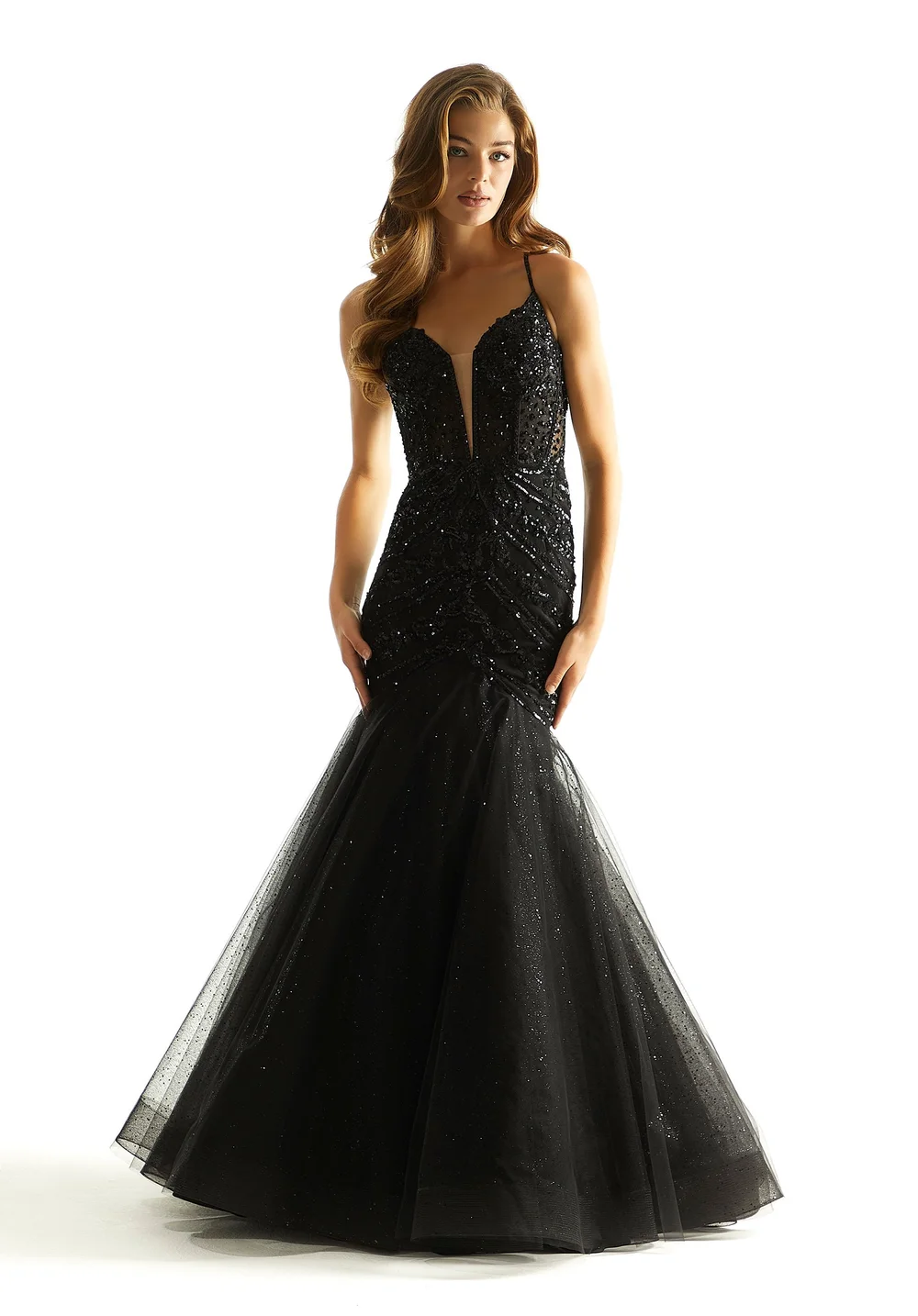 chinese dress ladies Feather Beaded Long Mermaid Dress by LaDivine CC2308 – The Dress Outlet main image 0