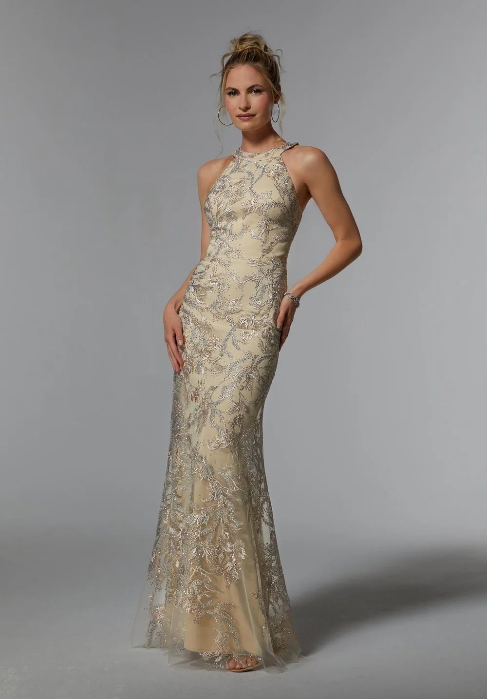 mori lee champagne bridesmaid dress Mori Lee Size 22W 3420 Ivory/Champagne Gown main image 1