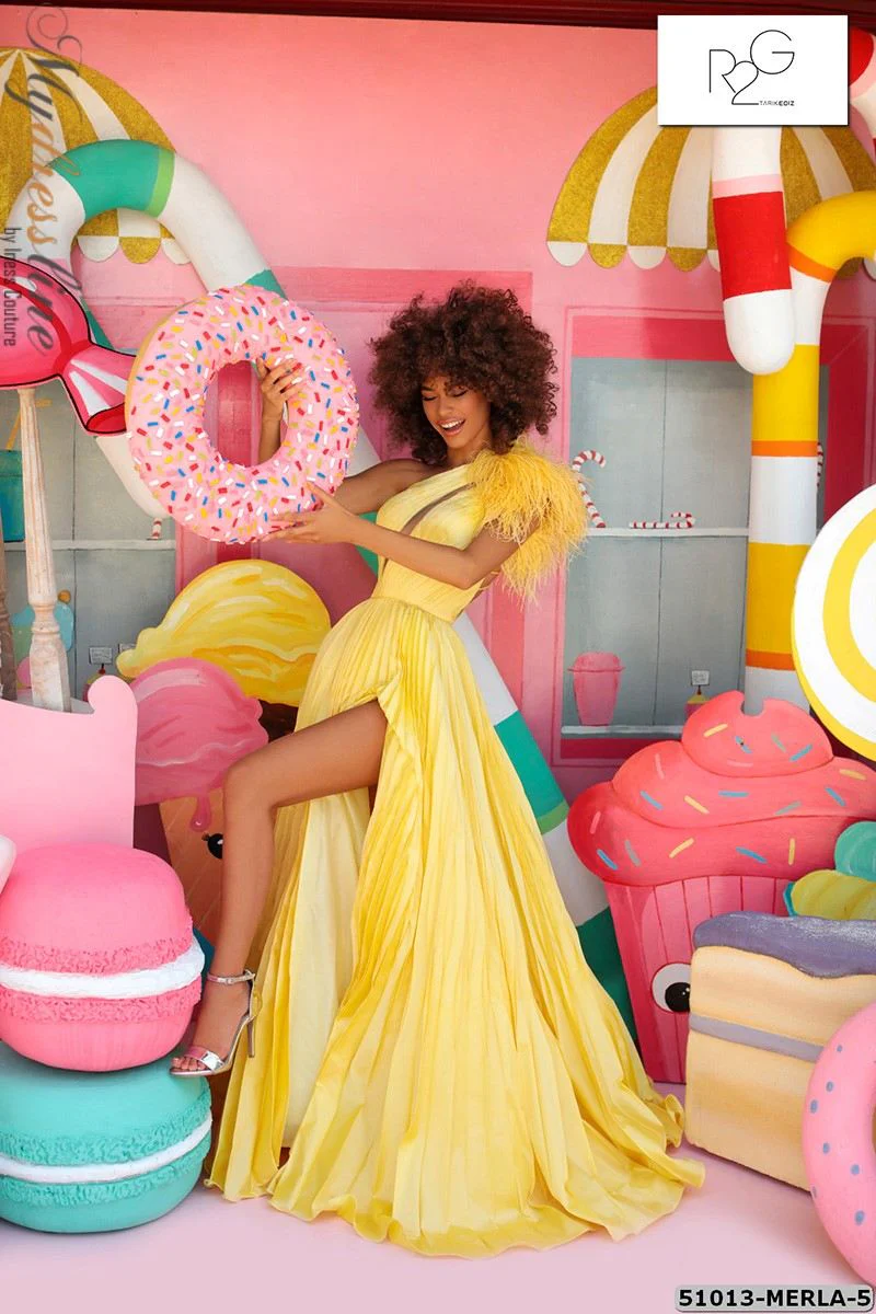 Tarik-Ediz-51013-Yellow-Feather floor length formal gown.jpg