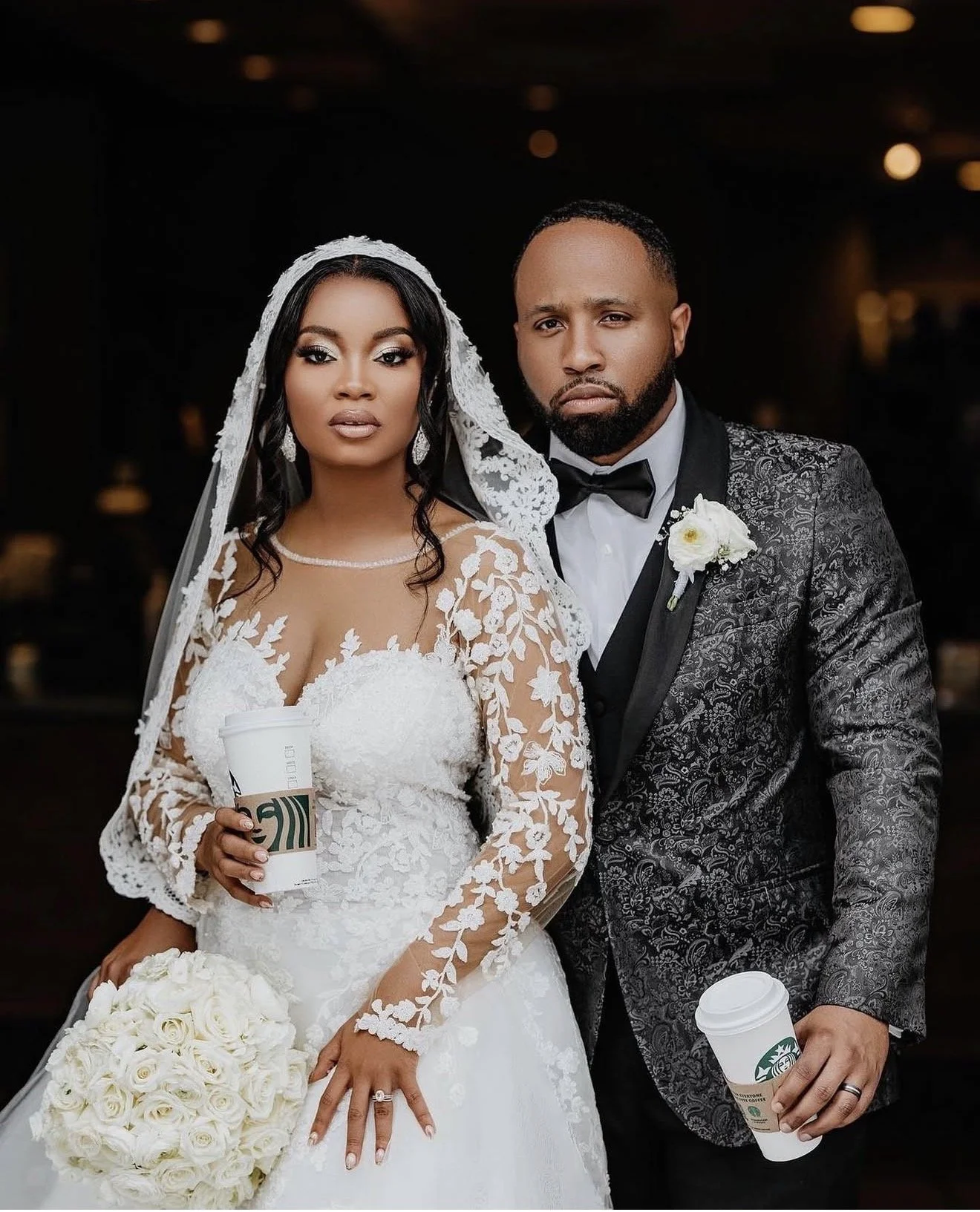 A couple on their wedding day.