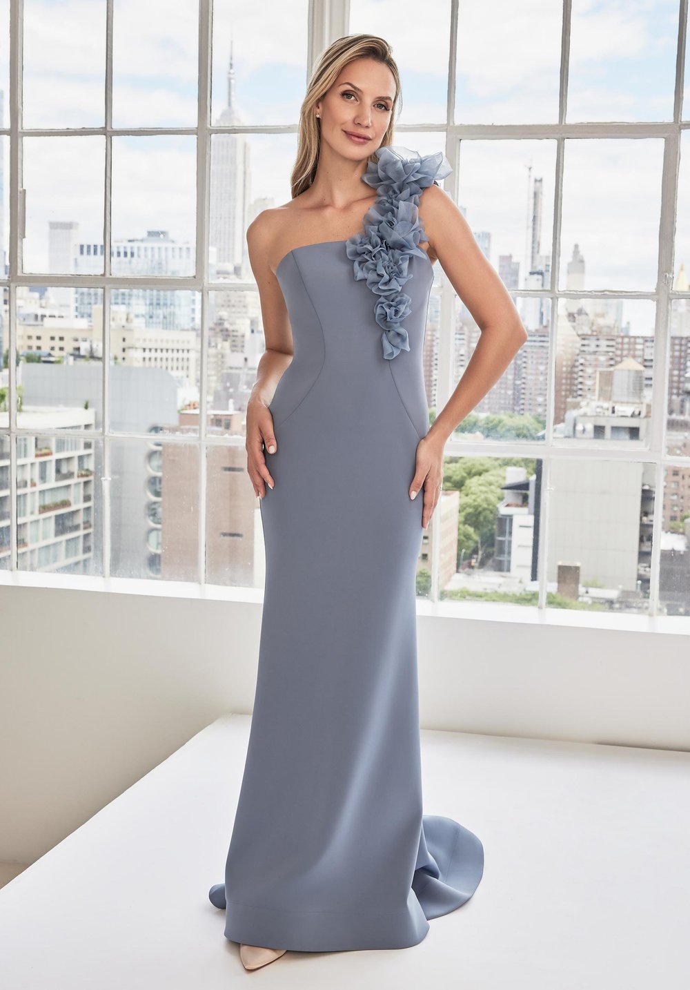 mori lee silver bridesmaid dress Mori Lee 2070005 Off The Shoulder Floral Brocade Dress