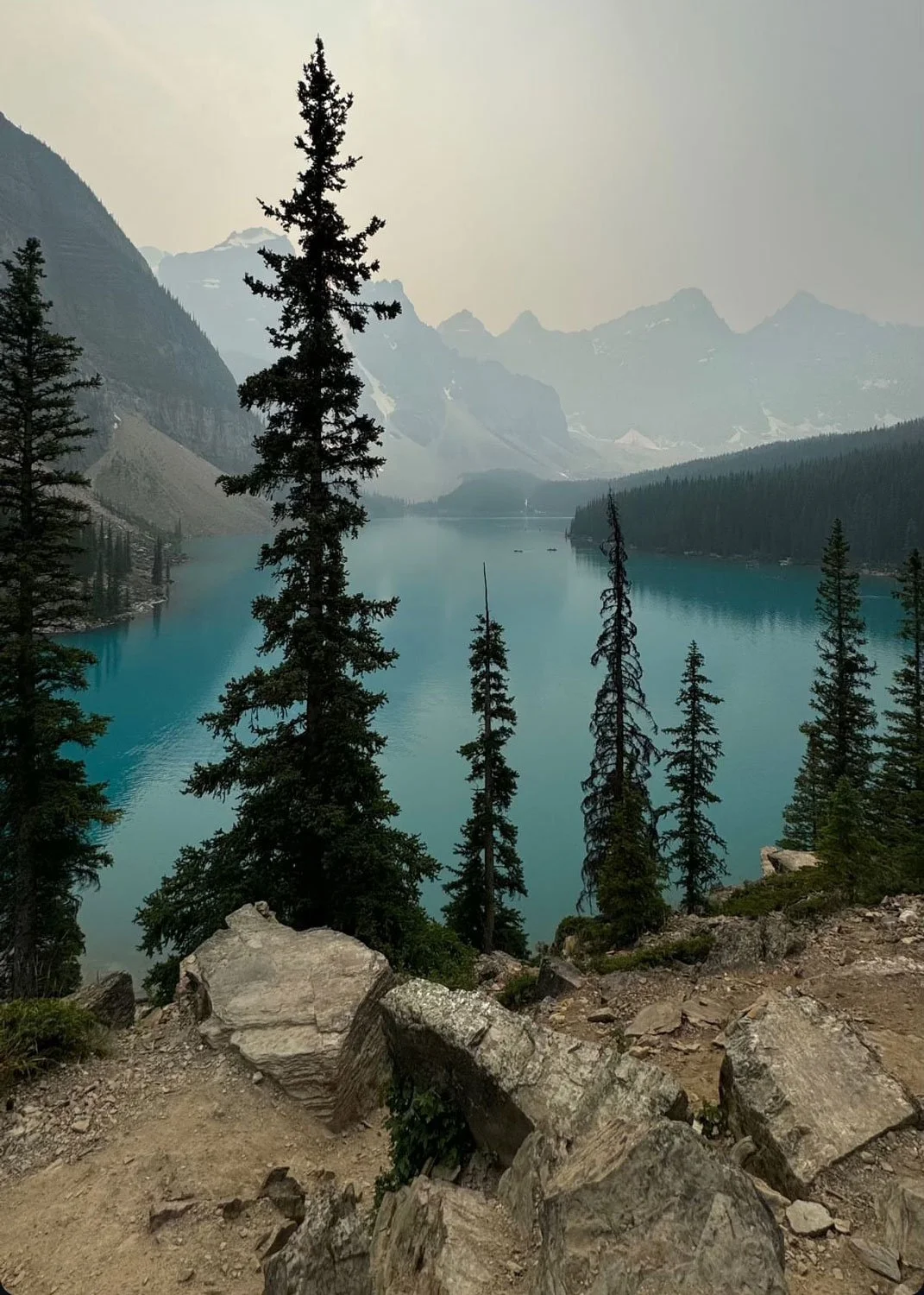 reference photo of a lake scene in Banff Canada