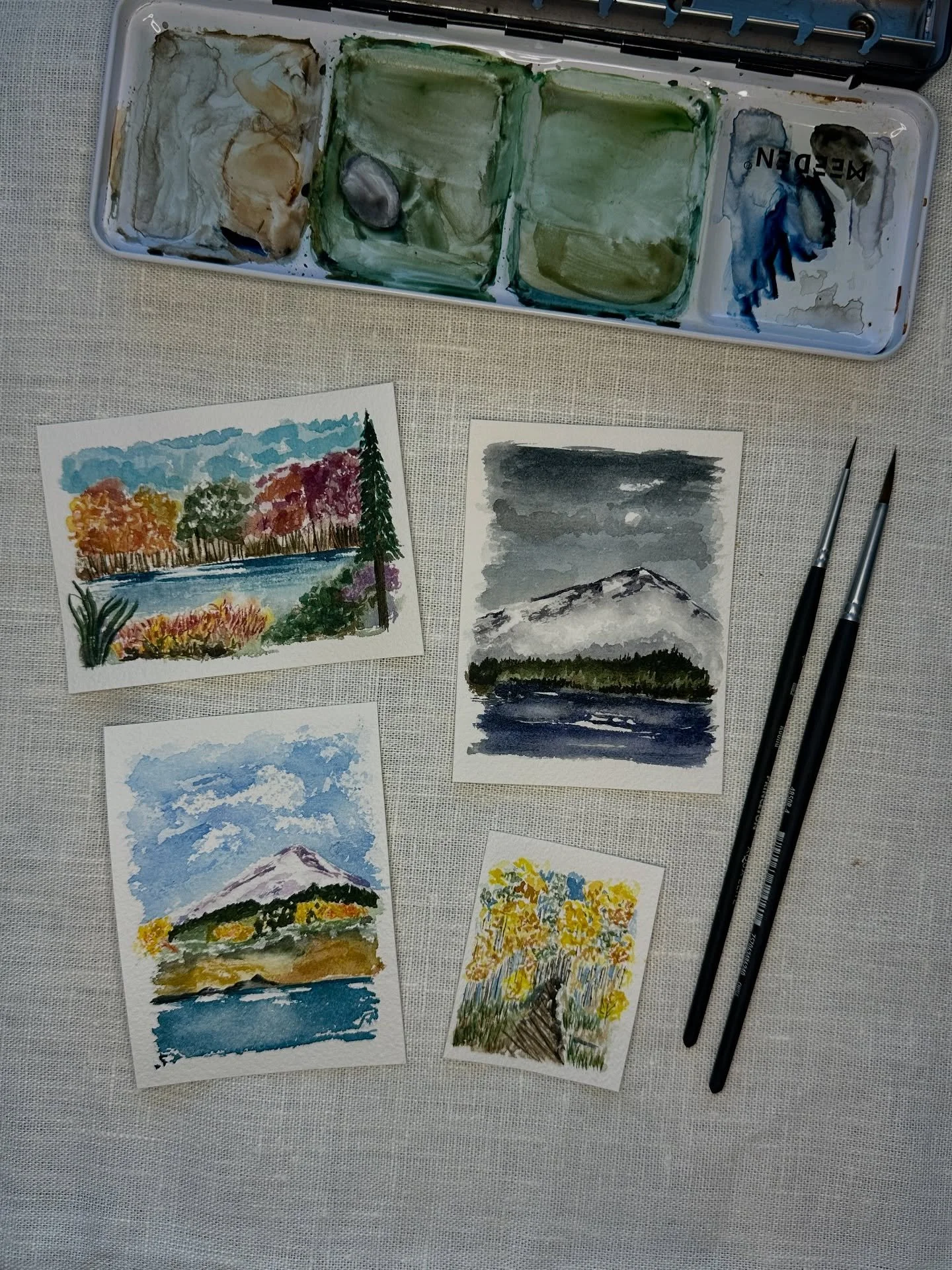 My latest fall minis. I like them all for different reasons.
Which is your favorite of the four?