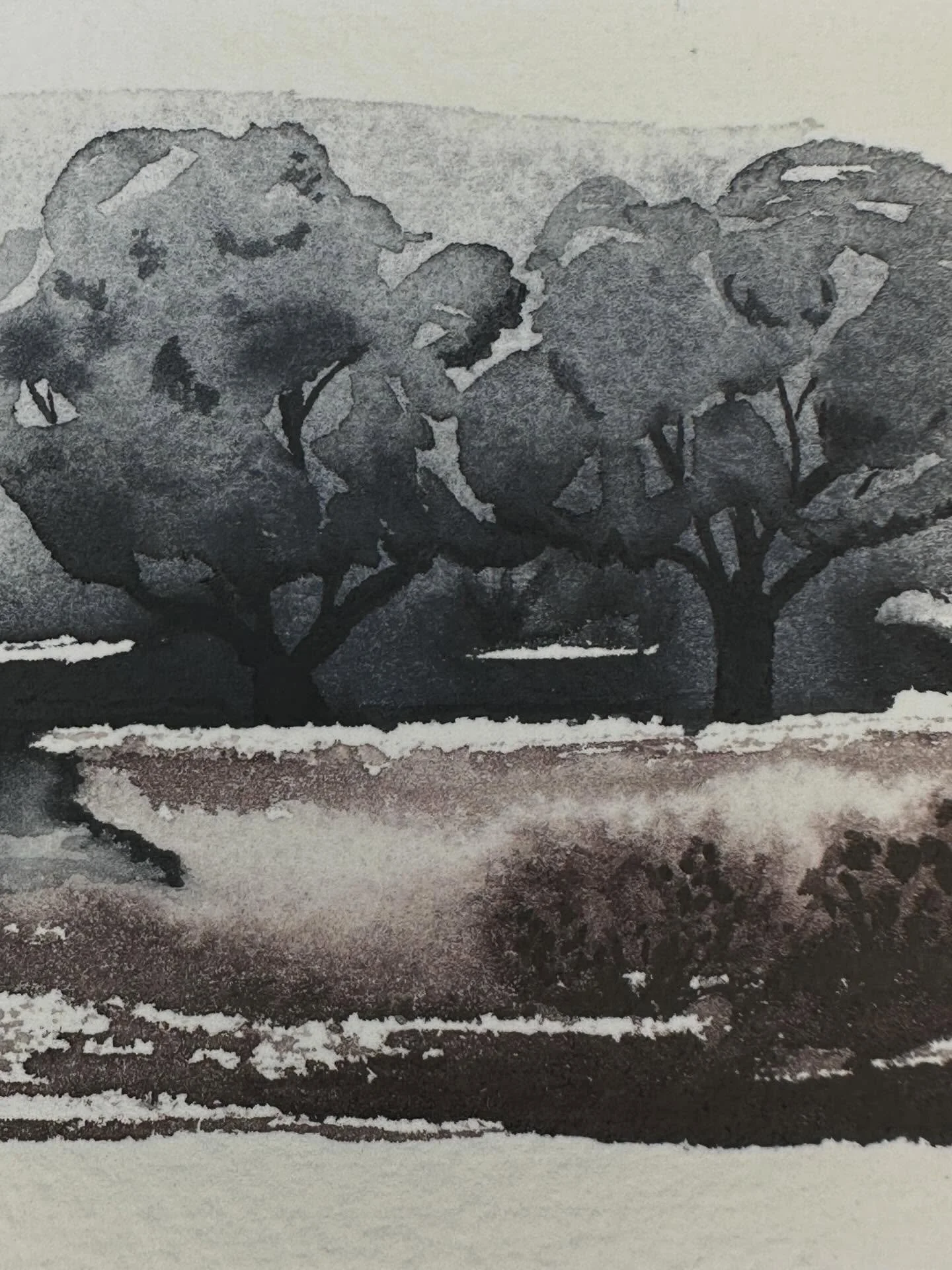 These watercolor trees were a happy accident. I&rsquo;ve tried to replicate them and I haven&rsquo;t been able to yet. When I painted them, I was playing and experimenting. That&rsquo;s what makes watercolor so interesting. It&rsquo;s not like some o