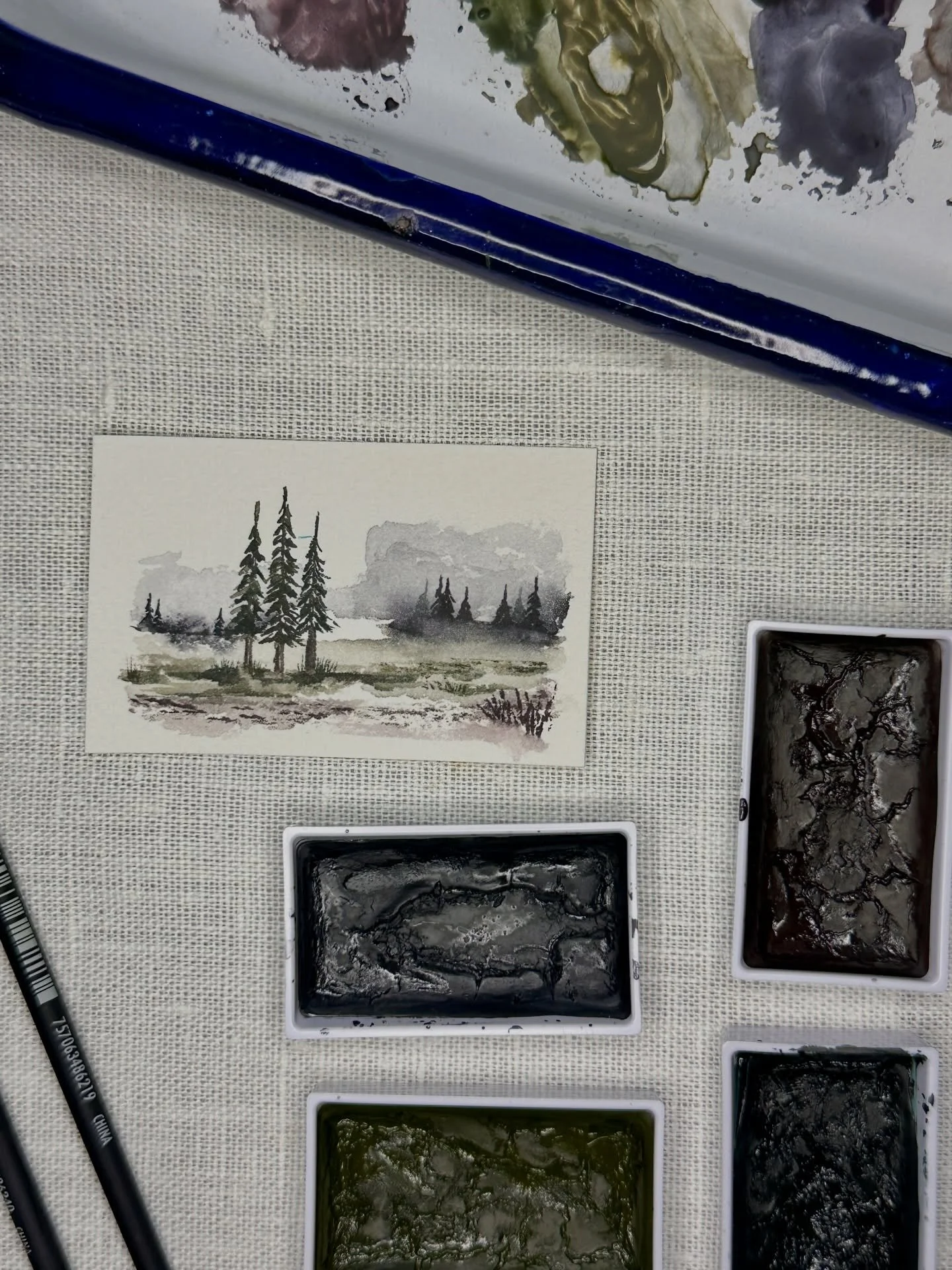 This painting makes me itch for summer. For misty mornings in the mountains and quiet walks away from people.