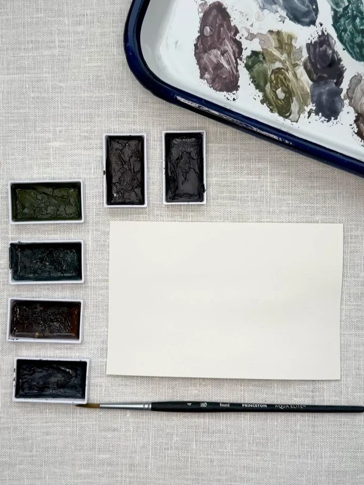 This painting was an experiment in textures and making very light marks. It won&rsquo;t make the cut in my next collection release, but it was a fun exploration.