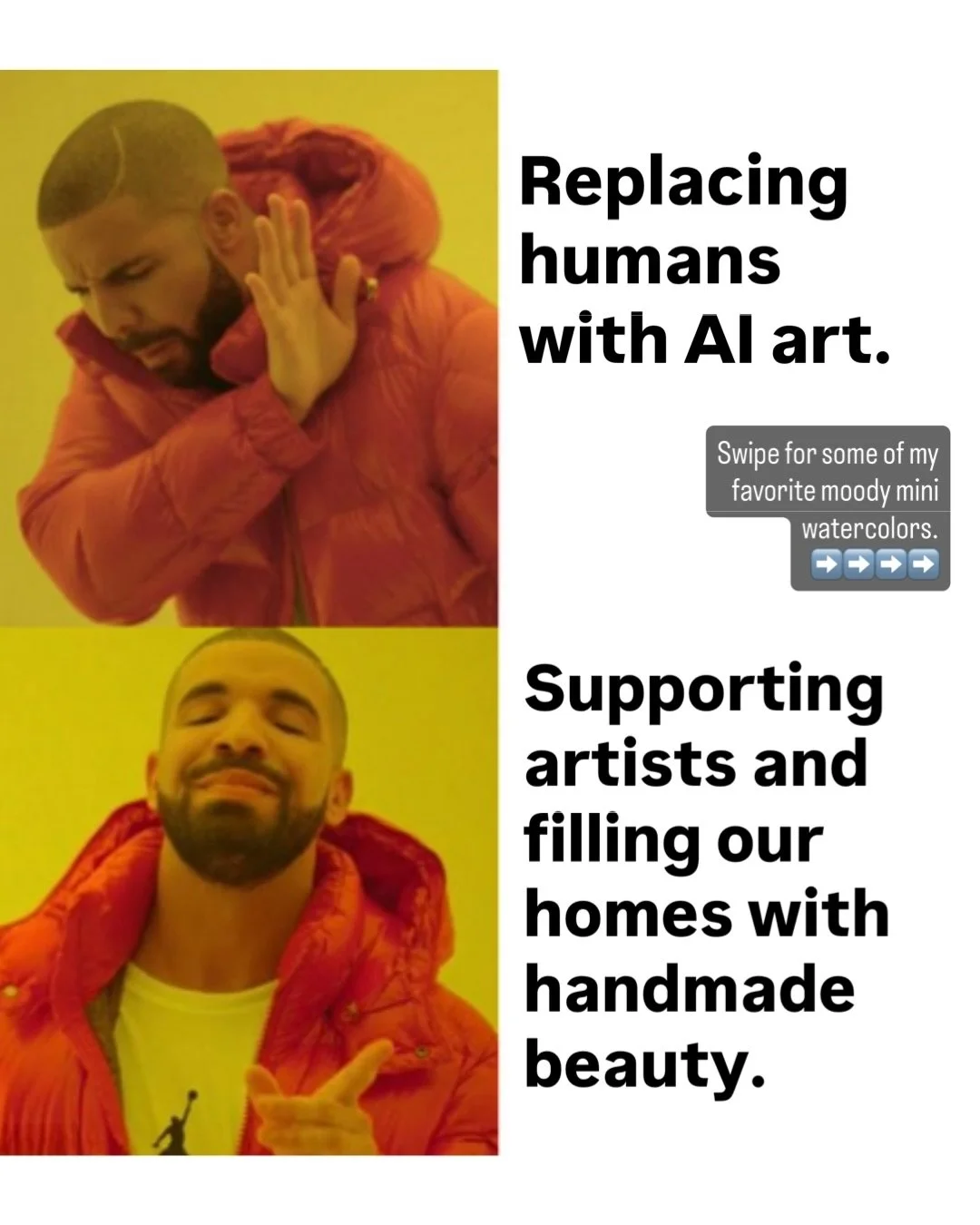 AI might be able to do some wild things, but there is nothing that beats something handmade. Skip the big brands and find a local artist you love. ❤️ if you agree.