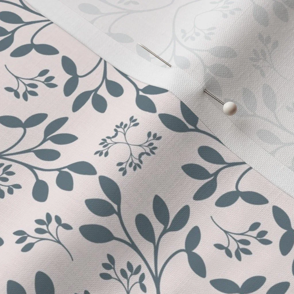 Fabric mockup of the garden leaves pattern. 
