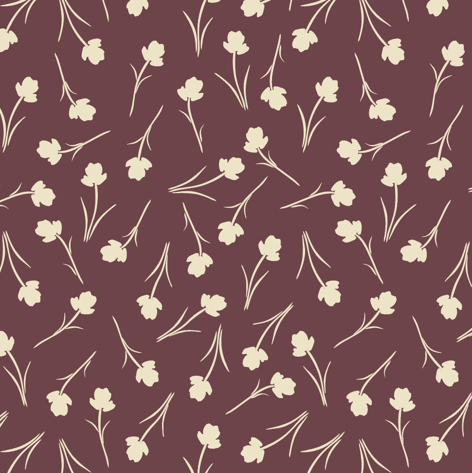 tossed flower pattern featuring silhouetted Indian Paintbrush flowers
