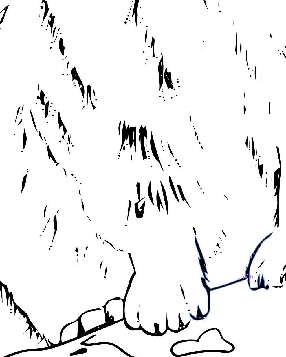 detail shot of the vectorized pika showing all the vectors