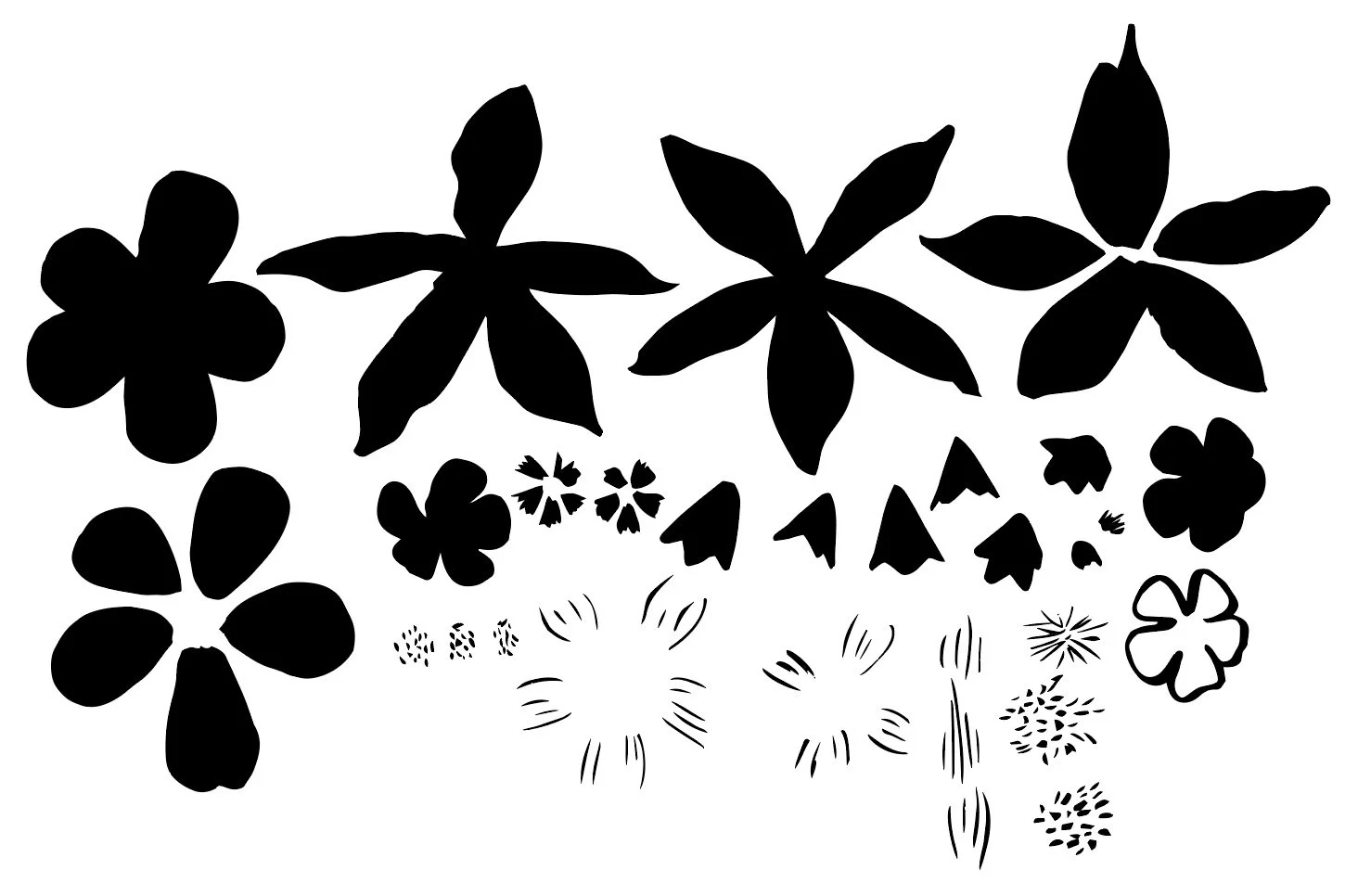 black and white flower shapes