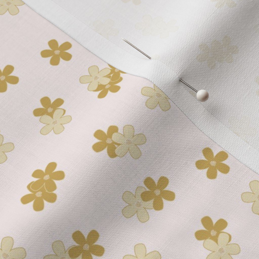 fabric depicting small yellow flowers
