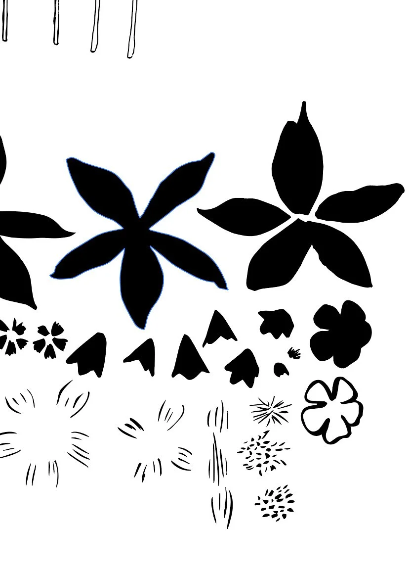Vectorized flowers for the Colorado collection.