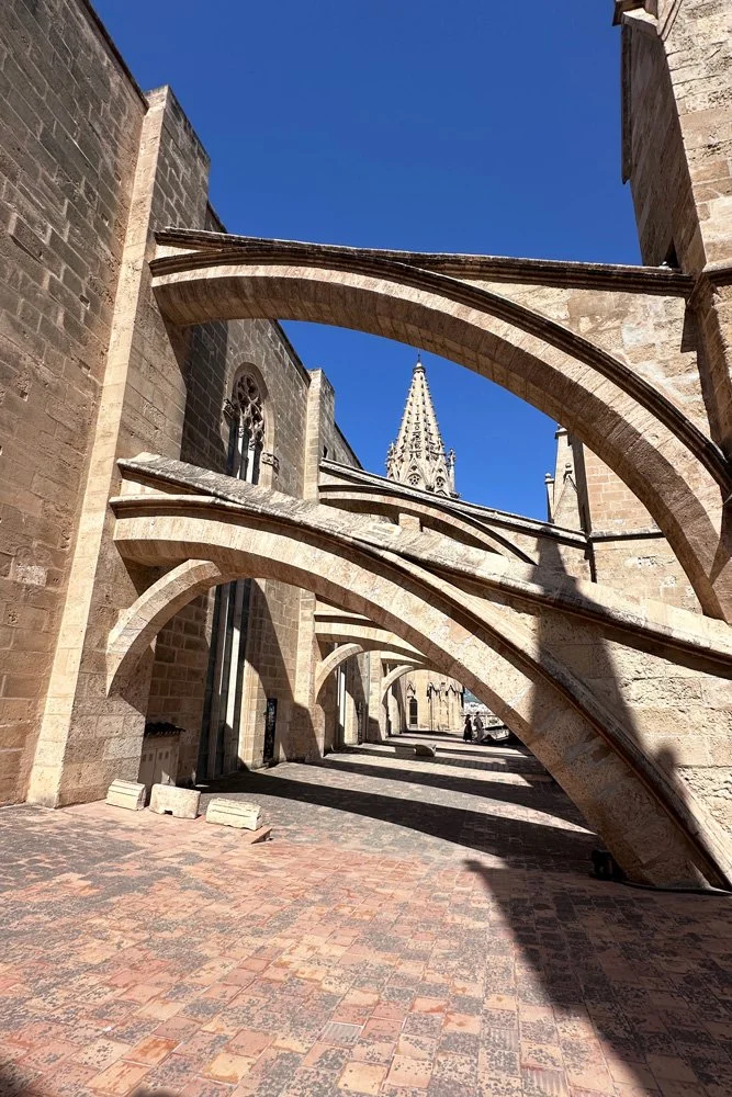 stone buttresses Palma cathedral