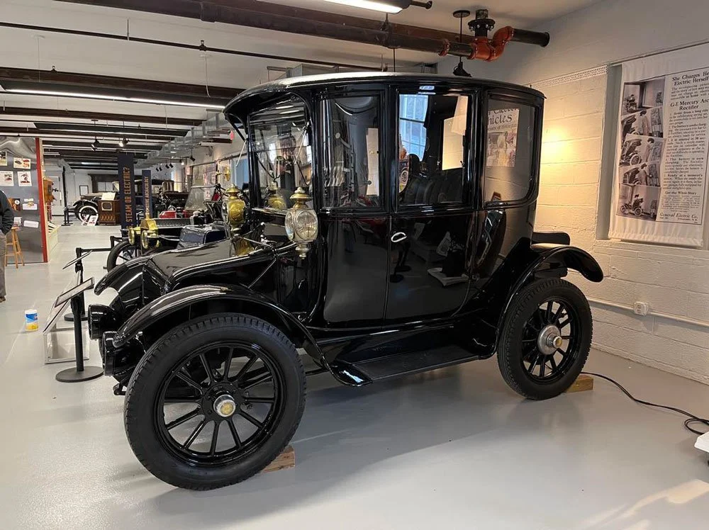photograph of newly restored 1916 Rauch & Lang electric car
