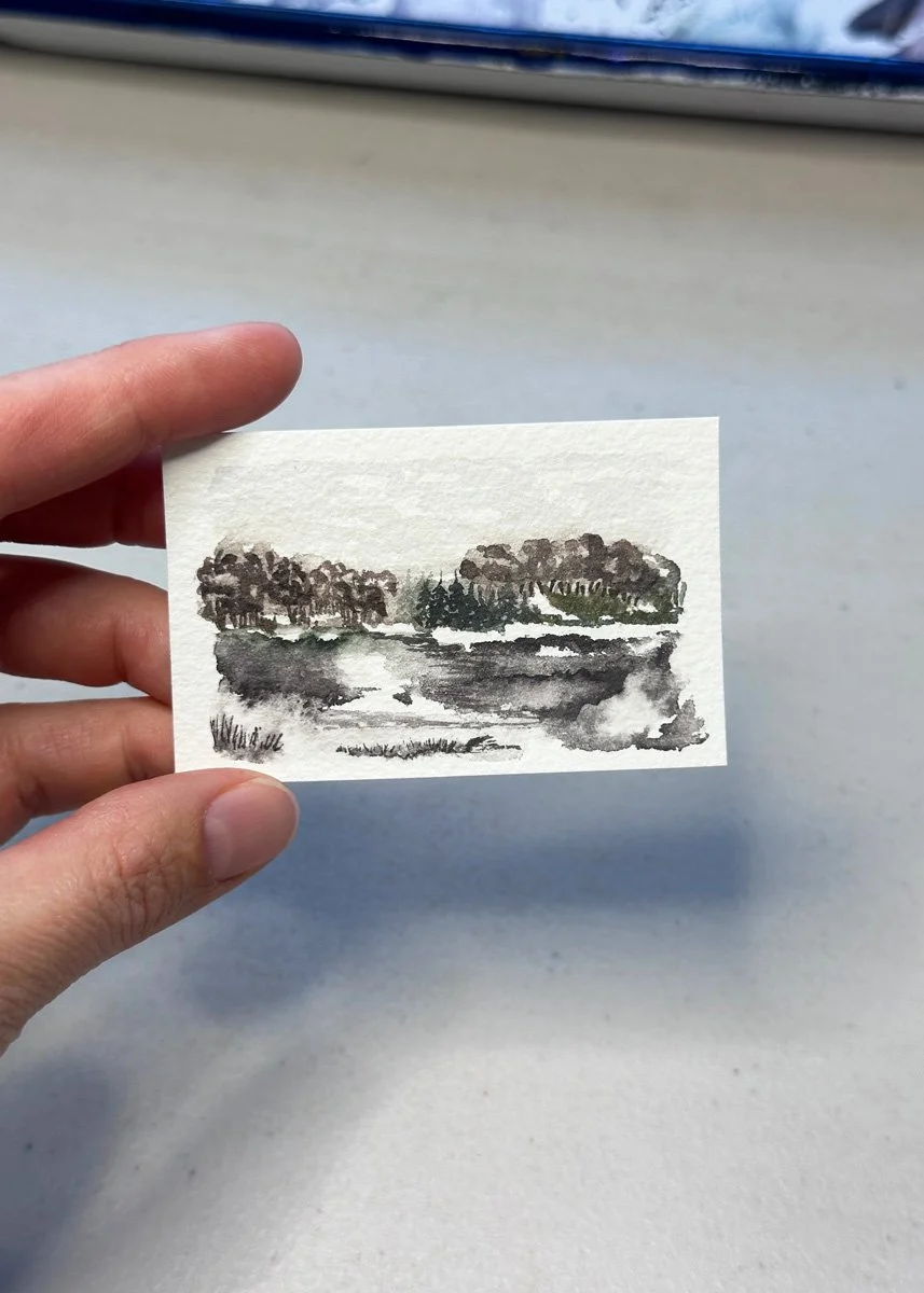 mini moody watercolor painting