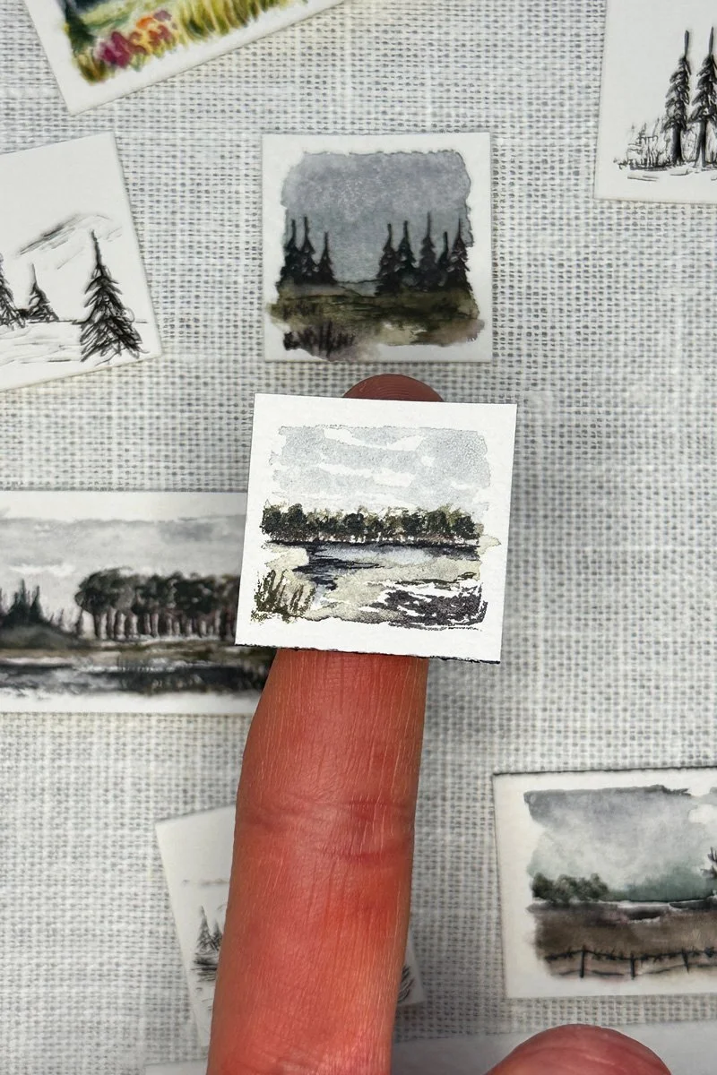 tiny watercolor paintings