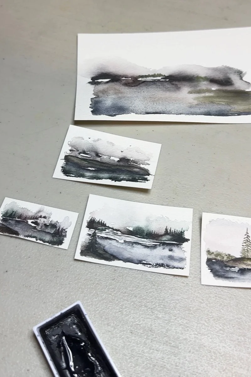tiny watercolor paintings