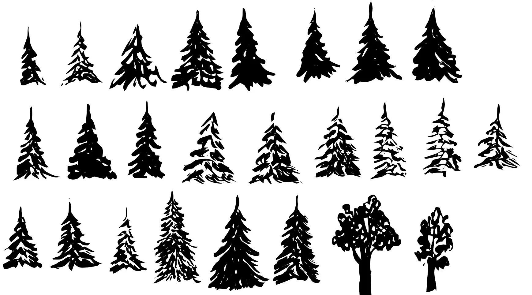 black and white pine tree motifs.
