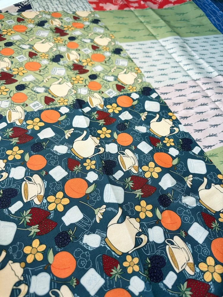 fabric featuring tea cups and teapots